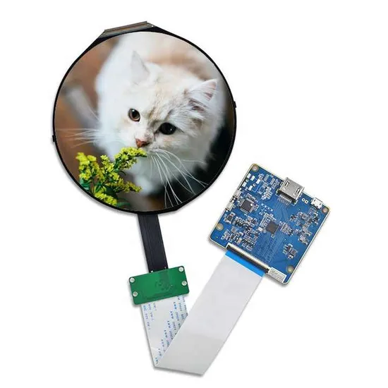 Circular LCD 3.4 Inch TFT IPS Panel 800*800 Pcap Round Screen Display Mipi Interface 350 CD/M2 39pins FPC Touch Screen for Meter 